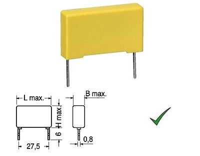 CMR CONDENSATORE POLIESTERE 1UF 400V P 27MM CMR27 1UF 400V 