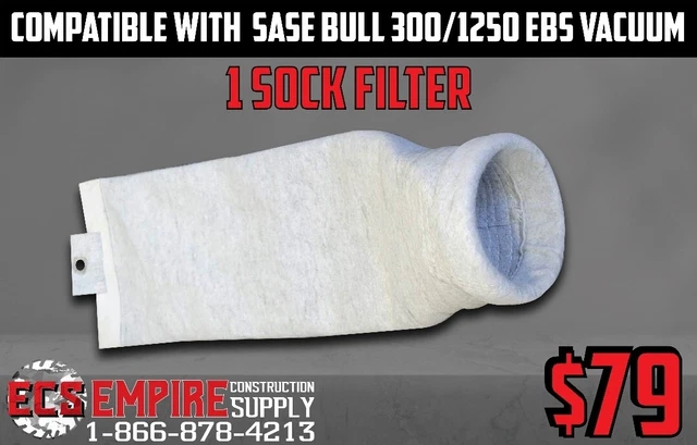 sock filters compatible with sase bull 300 and bull 1250 vacuums