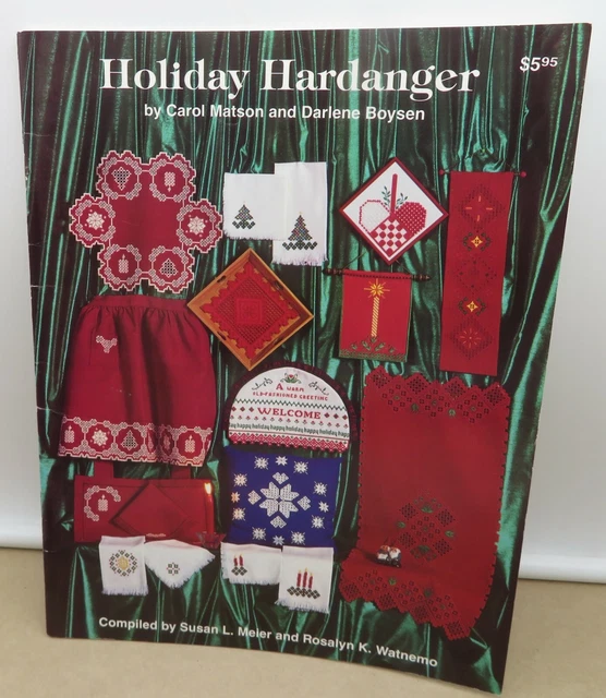 Folleto de patrones bordados Holiday Hardanger 1991