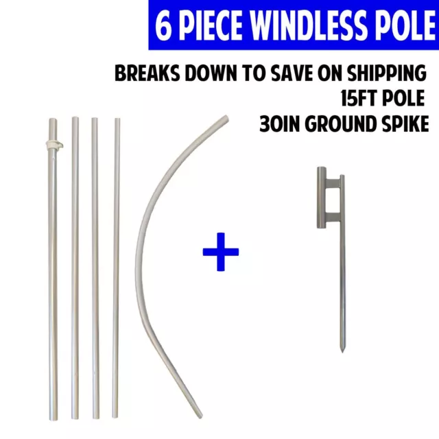Pool Supply Windless Banner Swooper Advertising Flag Pole Kit Pool Care Supplies 3