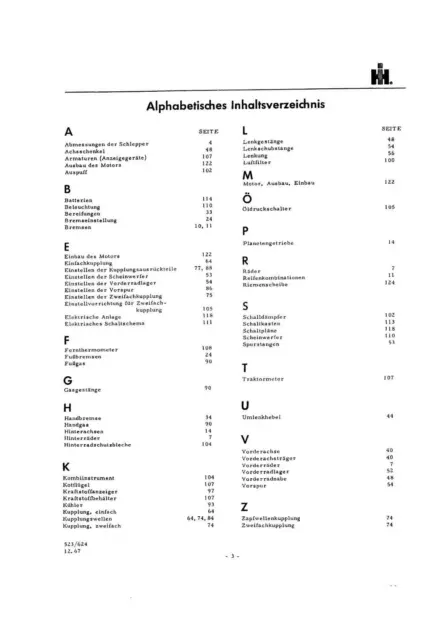 Werkstatthandbuch Fahrgestell IHC 523 624 auch für 553 654 724 824 WHB 2