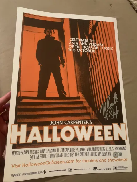 Beckett certified 12x18 photo Nick Castle Halloween Michael Myers Signed Poster