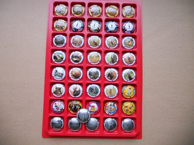 lot de capsules de champagne
