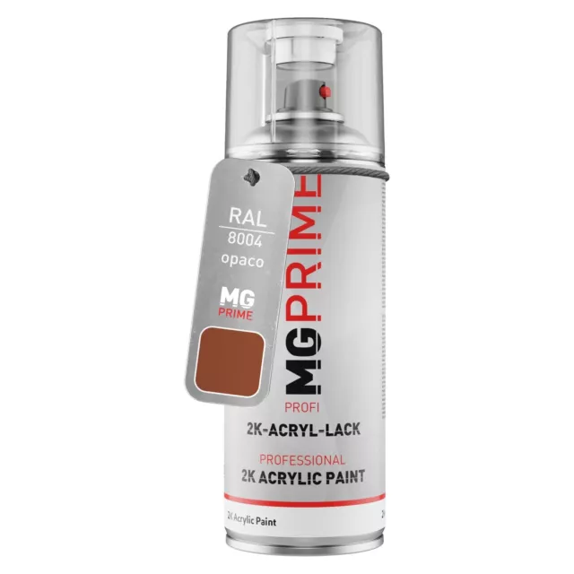 RAL 8004 Marrone rame Copper brown opaco Bomboletta spray con acrilico 2K 400 ml