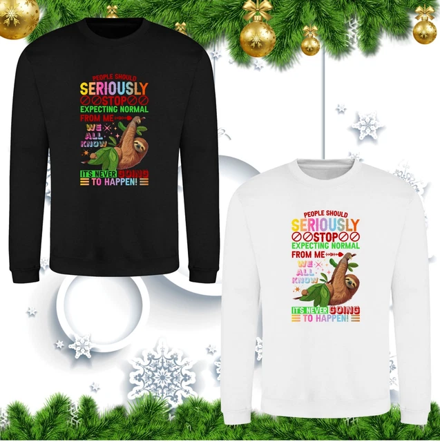 People Should Seriously Stop Expecting Sloth Jumper Cute Sloth Slang Meme Top