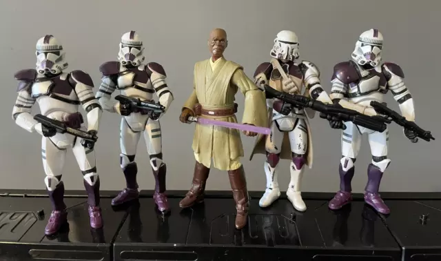 Star Wars 187th Legion Clone Trooper Commander Battle Pack & Mace Windu Figures