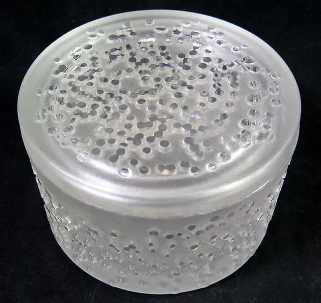 Vintage 1960s PEILL & PUTZLER GERMANY PATMOS Round Glass Powder Jar Box w/ Lid
