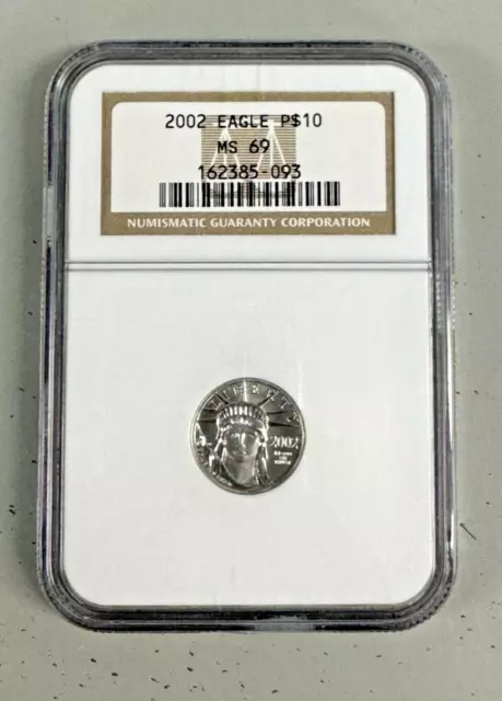 2002 Platinum 1/10 oz American Eagle $10 MS 69 NGC