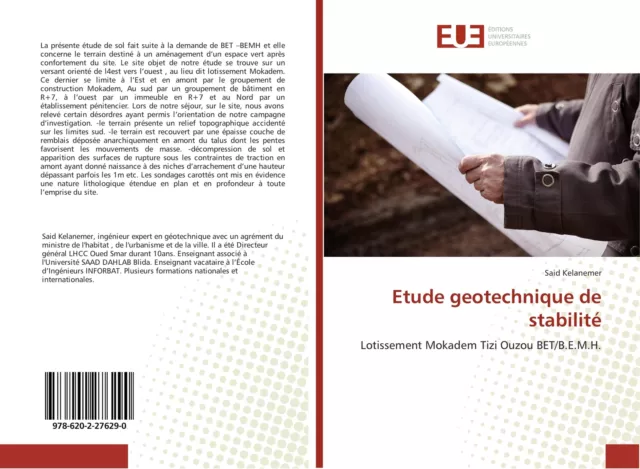 Etude geotechnique de stabilité Lotissement Mokadem Tizi Ouzou BET/B.E.M.H. Buch