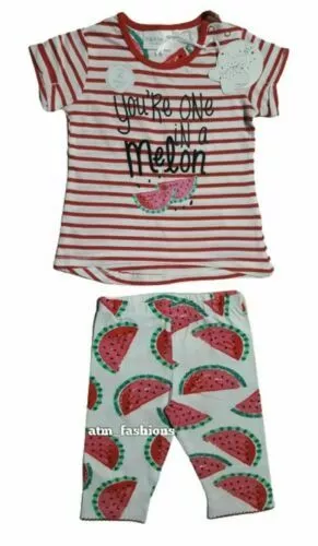 Kids Girls Toddler Baby Town Melon Outfit 2 Piece Set T-Shirt Legging Set Summer