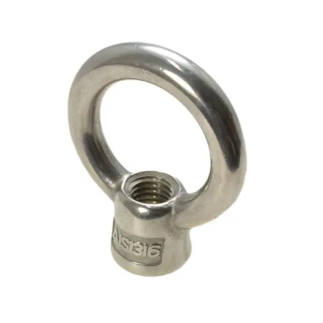 Pack of 2 Stainless M6 x 1.00p Metric Coarse Eye Nut A4 G316 Marine Boat Sail