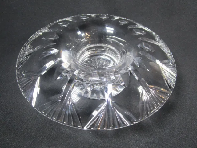 Lovely Quality Vintage Heavy Crystal Cut Glass Flower Posy Vase / Candle Holder
