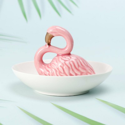 Forma di Cigno Cigno Porta Anelli in Ceramica Realizzato in Ceramica Vassoio per Anelli e Gioielli ROSA&ROSE Balvi 