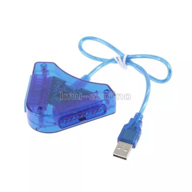 For PS 2 Converter Dual Controller Console Joystick To USB 2.0 Laptop PC Adapter