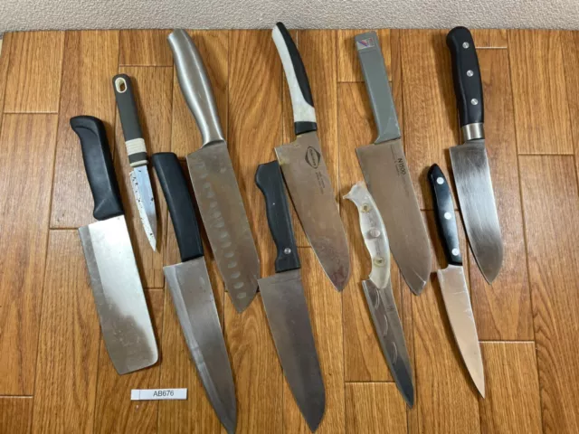 Damaged Lot of Japanese Chef's Kitchen Knives hocho set from Japan AB676