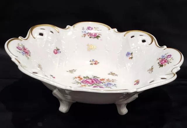 VTG Reichenbach Porcelain Footed Console Bowl Serving Bowl from GDR