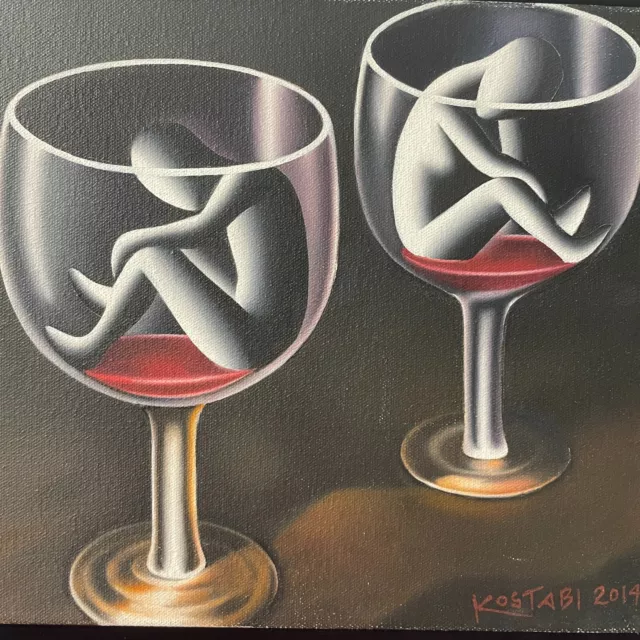 In Vino Veritas - Mark Kostabi - Opera unica - certificata