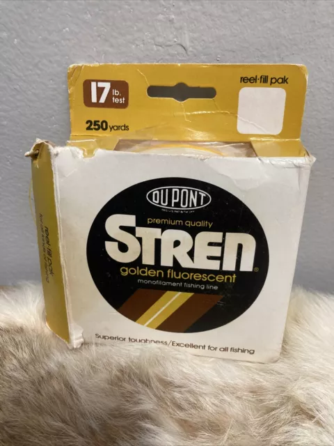 DuPont Stren Monofilament 250 Yards 17 LB Fishing Line Golden FLUORESCENT VTG