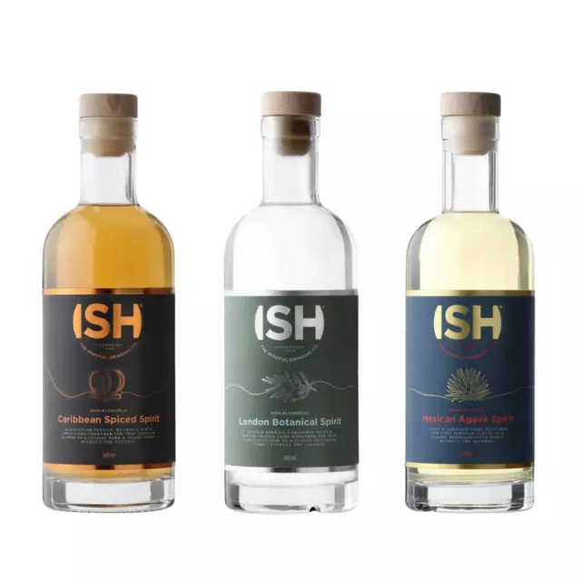 ISH Spirits - Probierpaket alkoholfrei - alkoholfreie Spirituosen - 3 x 0,5l