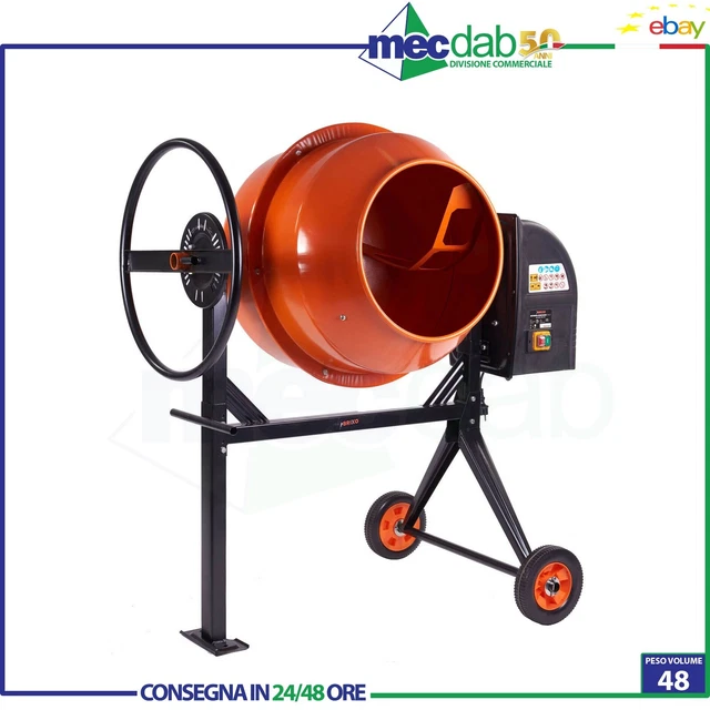 Betoniera Impastatrice Elettrica Miscelatore Cemento Con Due Ruote Con - Foto 5