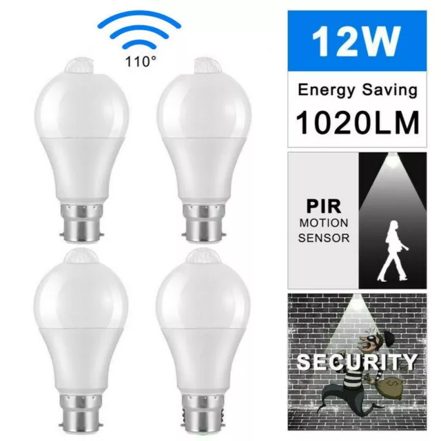 1-4x E27 LED Glühbirne Birne mit Bewegungssensor Bewegungsmelder PIR Licht Lampe