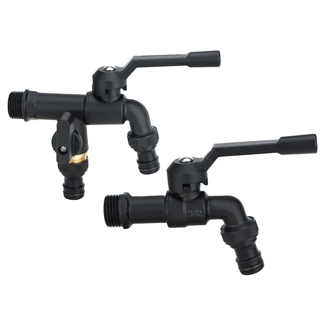 Robinet extérieur antigel – Alliage zinc double sortie, résiste -20 °C
