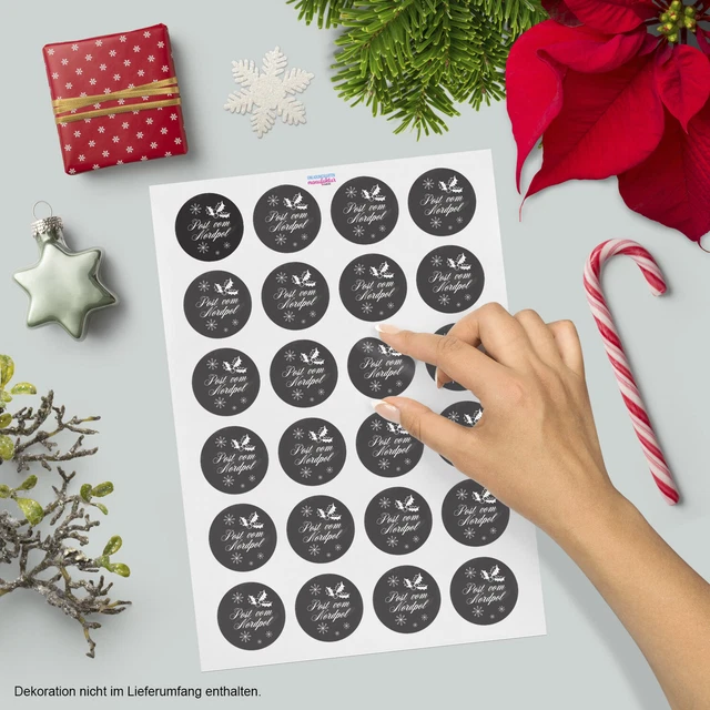 48 Weihnachtsaufkleber Geschenk Aufkleber Etiketten Weihnachten Xmas Nordpol 2
