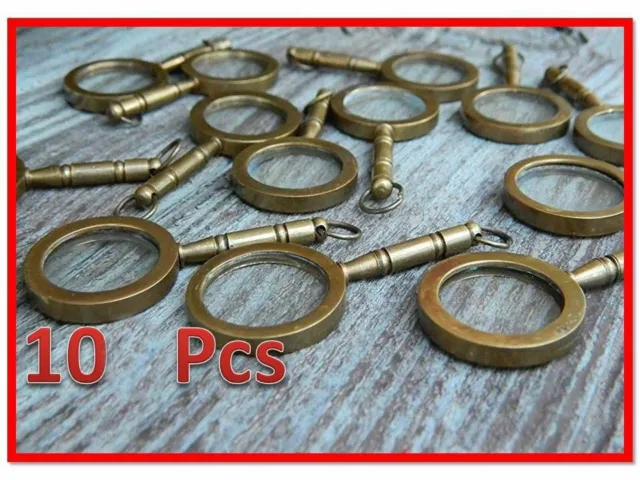 Vintage Magnifier Key Ring A Lot of 10 Brass Magnifying Glass Keychain Nautical