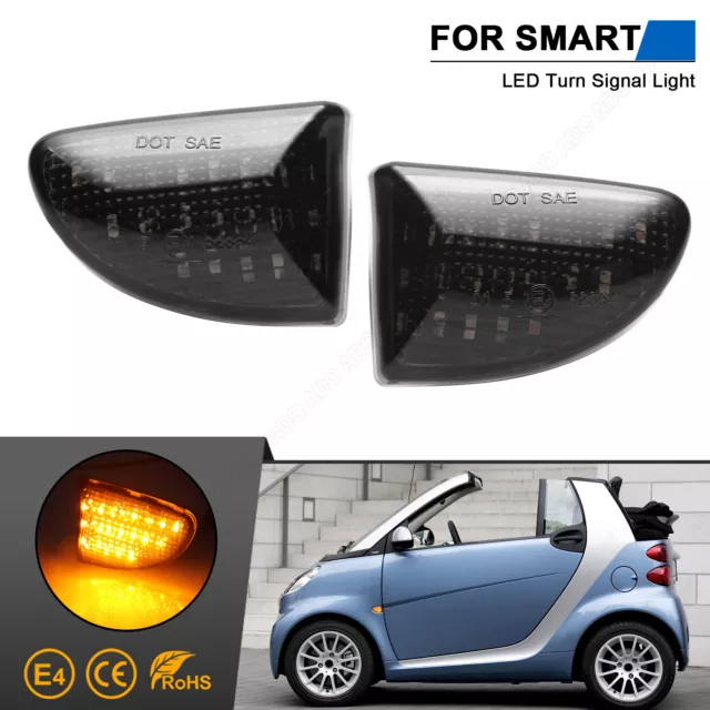 Led Seitenblinker Blinker Smoked Für Smart Fortwo 451 Cabrio Coupe 07-14 Schwarz