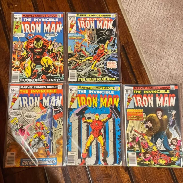 Marvel The Invincible Iron Man #96 98 99 100 101, lot of 5 vintage 1976-77 comic