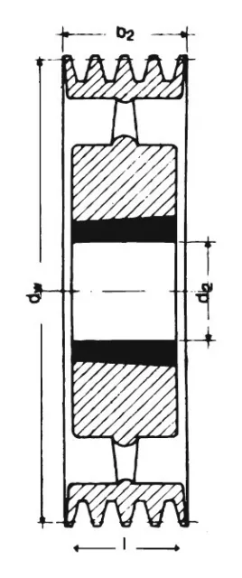 Optibelt Keilrillenscheibe SPZ/10, 4-rillig, 280 mm, Taper-Buchse 2517