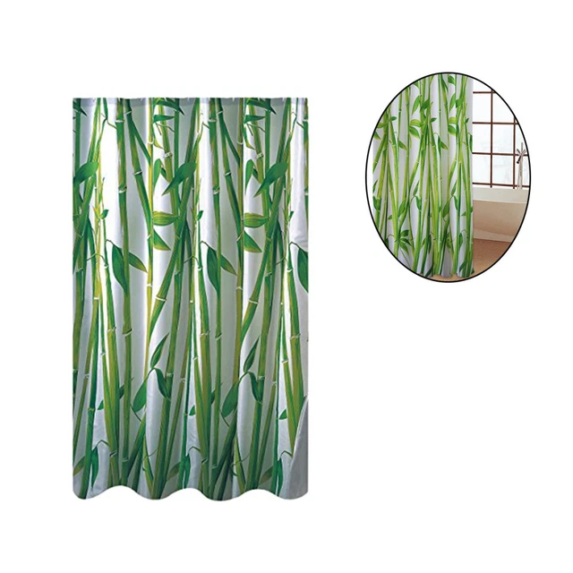 180x180 cm Impermeable Resistente Ducha Chinoiserie Bosque de Bambú