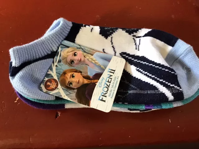 Disney Frozen 2 Toddler Girls 3 Pair Multicolored Low Cut Socks Size 10-4 BNWT