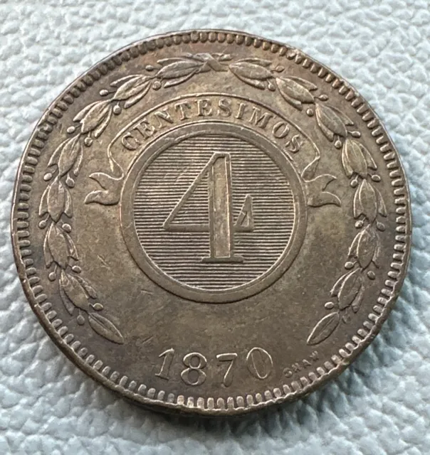 Paraguay 1870 4 Centesimos - copper coin