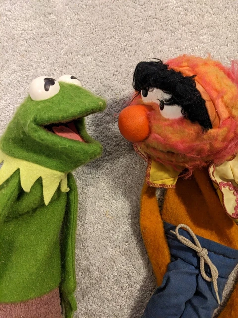 Vintage 70's FISHER PRICE Jim Henson ANIMAL/KERMIT Hand Puppet Muppets 860 & 854