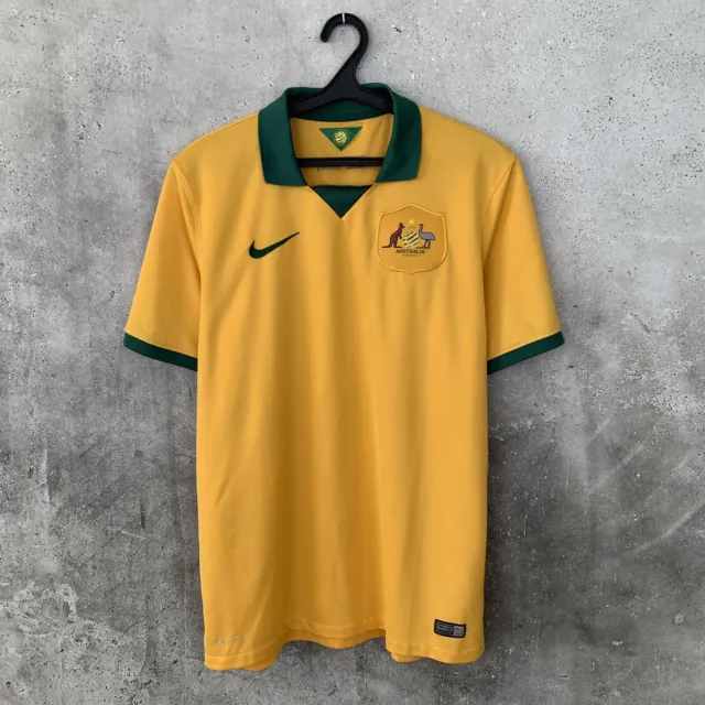 Australia National Team 2014 2015 Home Football Shirt Nike Jersey Size L