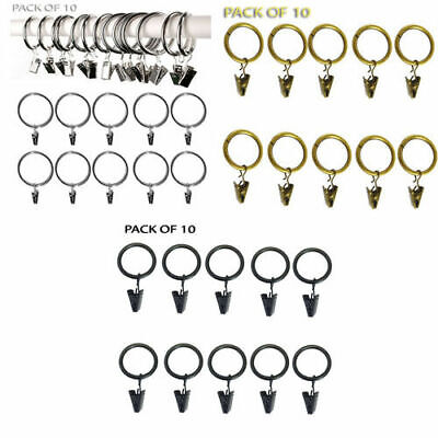 Heavy Duty Metal Curtain Rings pole Rod Voile Curtain Hooks with Clips 30MM