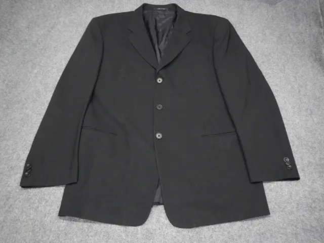 Armani Collezioni Blazer Men's Size 46L Black 3 button 100% Wool Single Breasted