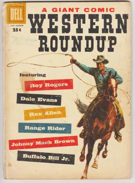 Western Roundup #21 Dell Giant Jan Mar 1958 Roy Rogers Rex Allen Buffalo Bill Jr