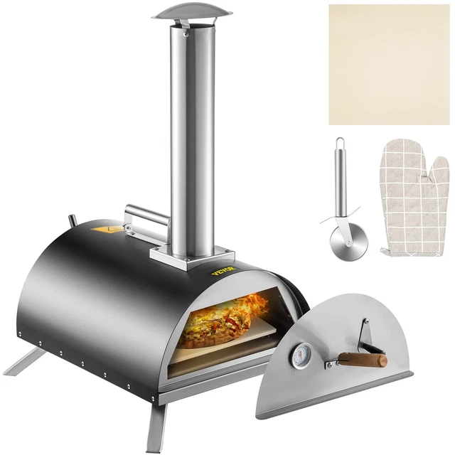 VEVOR Forno a Legna per Pizza da Esterno 600 x 400 x 790 mm in Acciaio Inox 430