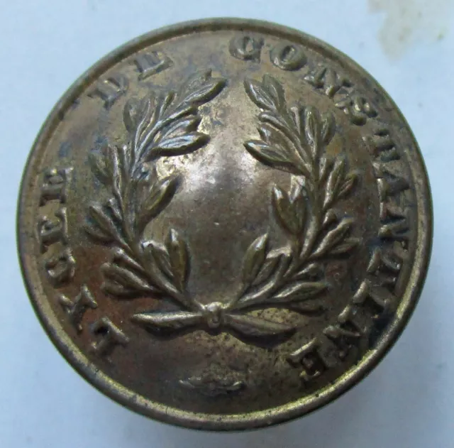 Bouton bombé en métal doré du 19é pour le Lycée de Constantine de 21 mm, GM