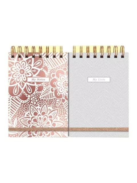 Rachel Ellen Lustre Hardback Two Notepads In One Girls Stationary School Note...