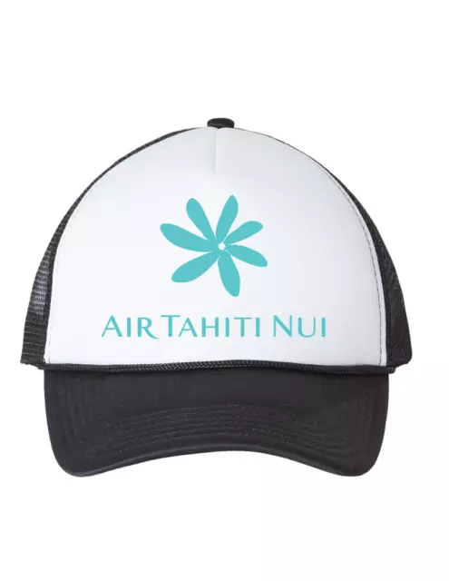 Air Tahiti Nui Airline Blue Logo Travel Souvenir Retro Vintage Trucker Hat Cap