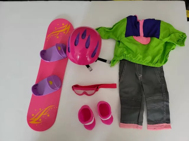 18" American Girl Doll Snowboard Outfit Set II Accessories, Coat, Helmet