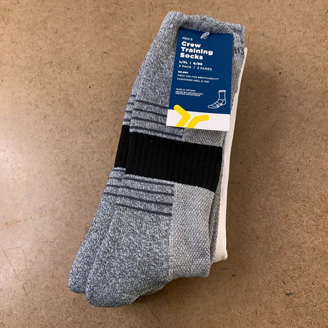 Old Navy Men's Size L/XL Gray White Black Crew Training Socks 3 Pairs NWT