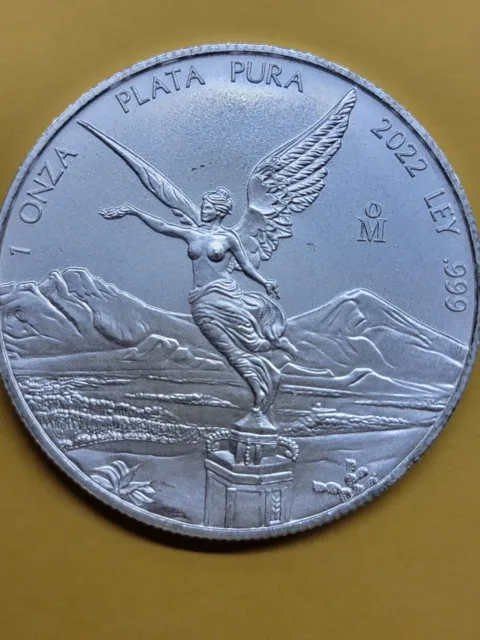 Libertad 1 Onza Plata Pura 2022 Ley 1 Troy Ounce .999 Fine Silver  Coin In Case