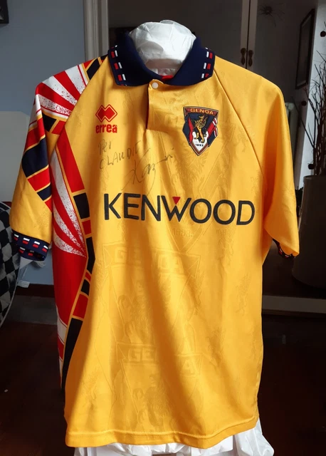MAGLIA CALCIO JERSEY vintage Genoa 1994 1995 firmata da Kazu