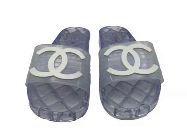 Chanel glossy deals transparent slides