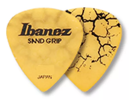 Ibanez Sandgrip Crack Plektren PA16HCG-YE, 6-er Pack, 1,0 mm, gelb, Grip Wizard