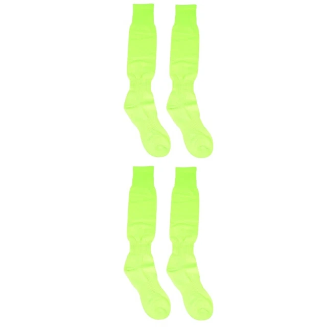 2 Pairs Football Socks Knee High Socks Bas De Couleur Unie Chaussettes De Foot